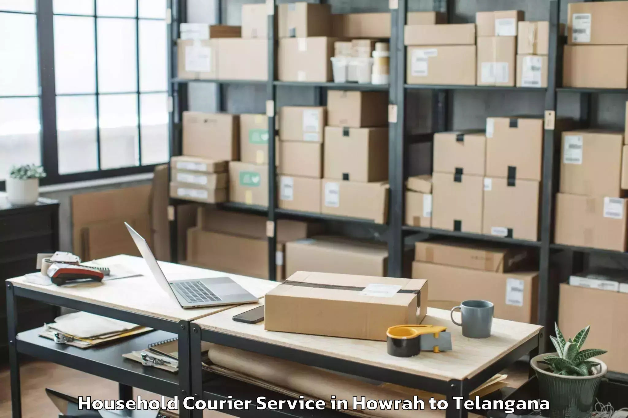 Top Howrah to Munugode Household Courier Available